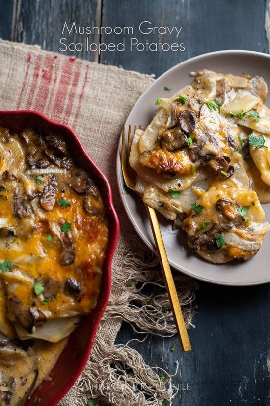 Salsa cremosa de champiñones Papas gratinadas