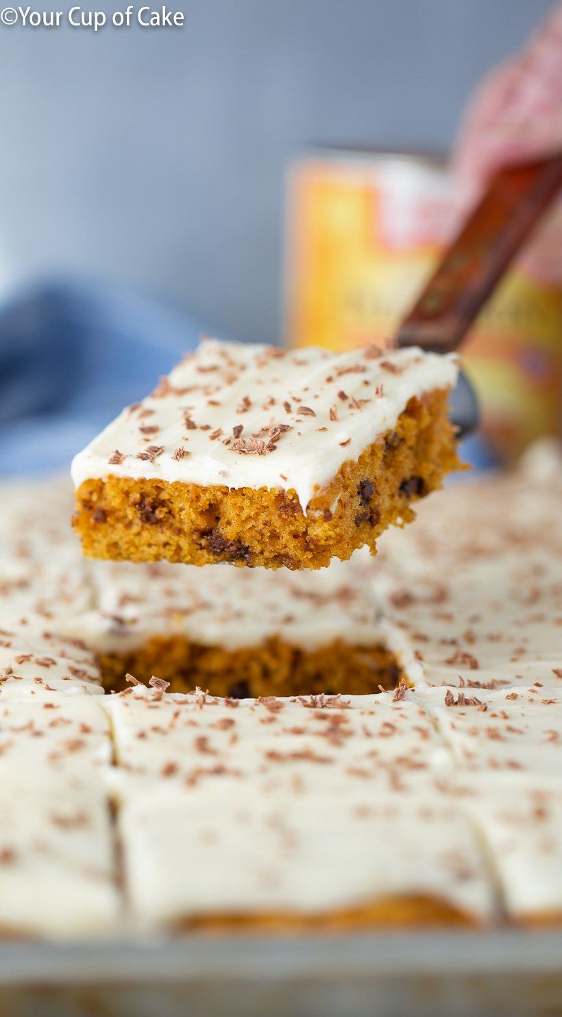 Pastel de calabaza con trocitos de chocolate