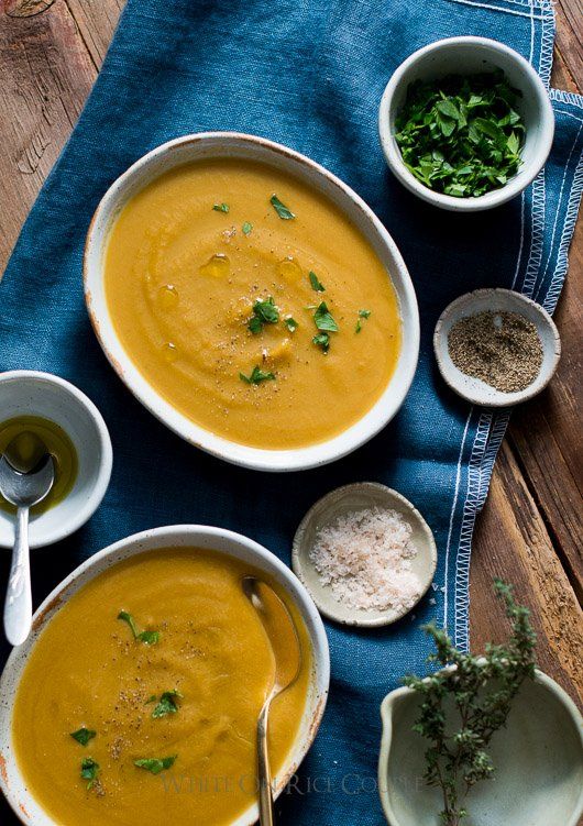Sopa de calabaza con (y sin) aceite de trufa