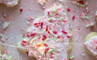 Galletas de azúcar de menta rosa.