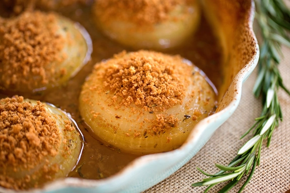 Cebollas al horno glaseadas