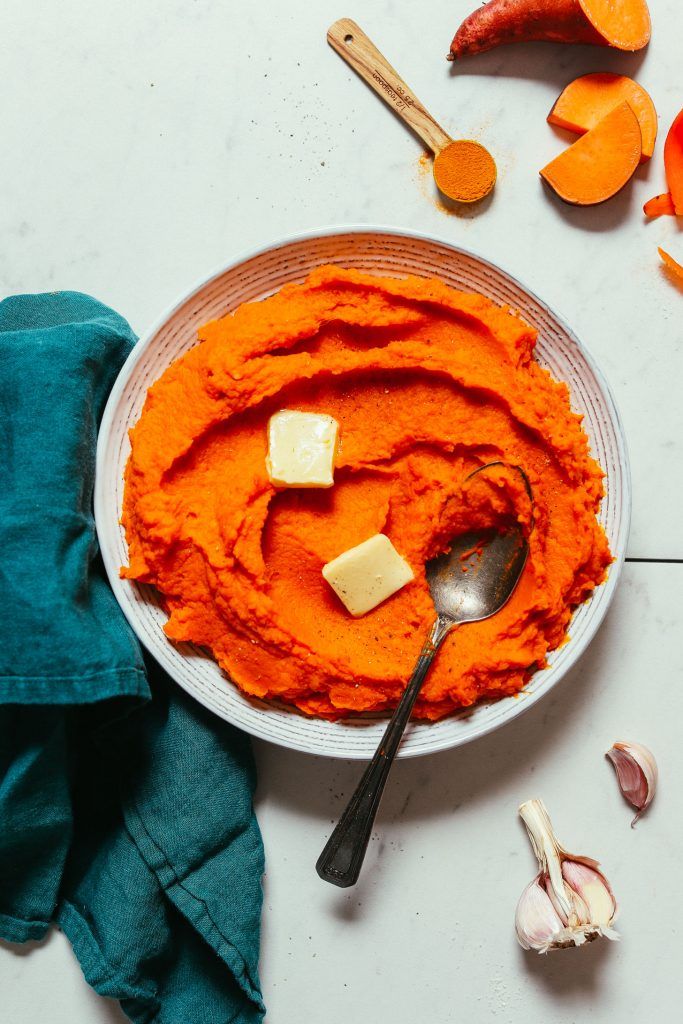 Puré de batatas y zanahorias esponjosas