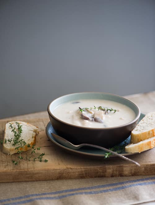 Receta cremosa de sopa de papas y pavo