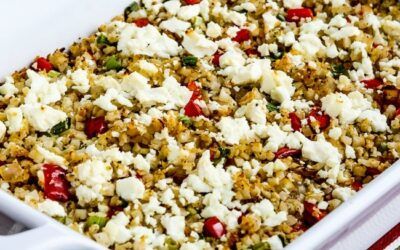 Horneado de arroz griego con coliflor