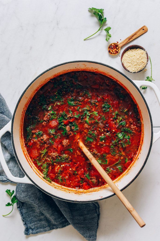 Sopa de carne y lentejas estilo toscano de 1 olla