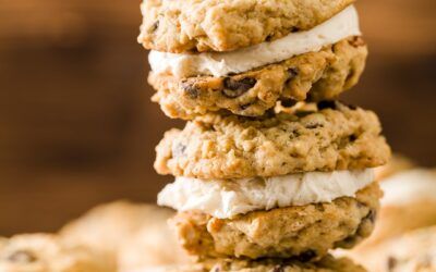 Tartas de crema de avena – Galletas sándwich suaves y masticables