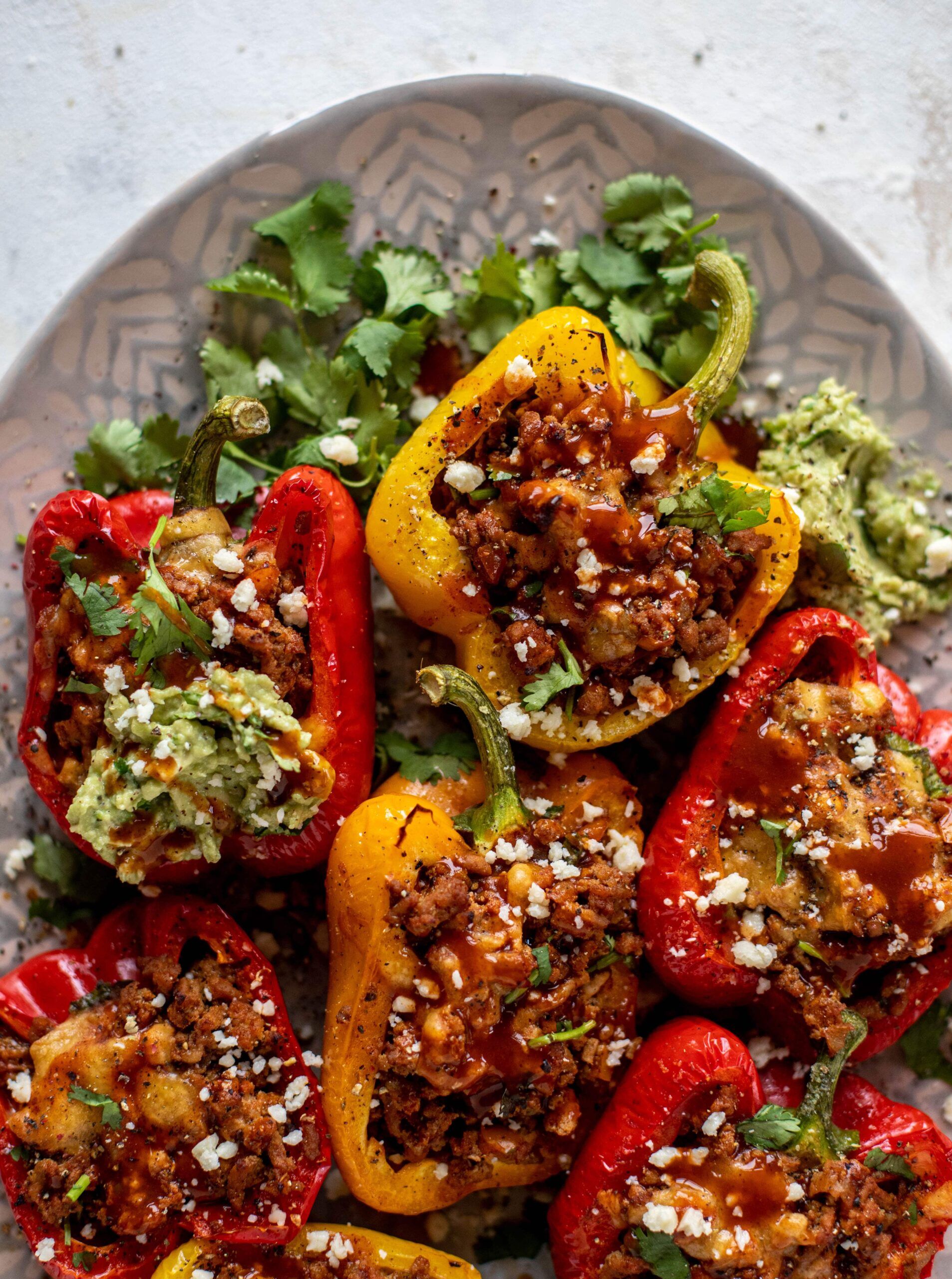 ¡Mis pimientos rellenos de taco de pavo favoritos!