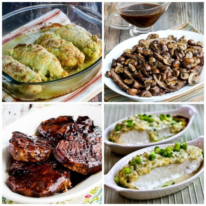 Menús de cena bajos en carbohidratos para el día de San Valentín o invitados a cenar