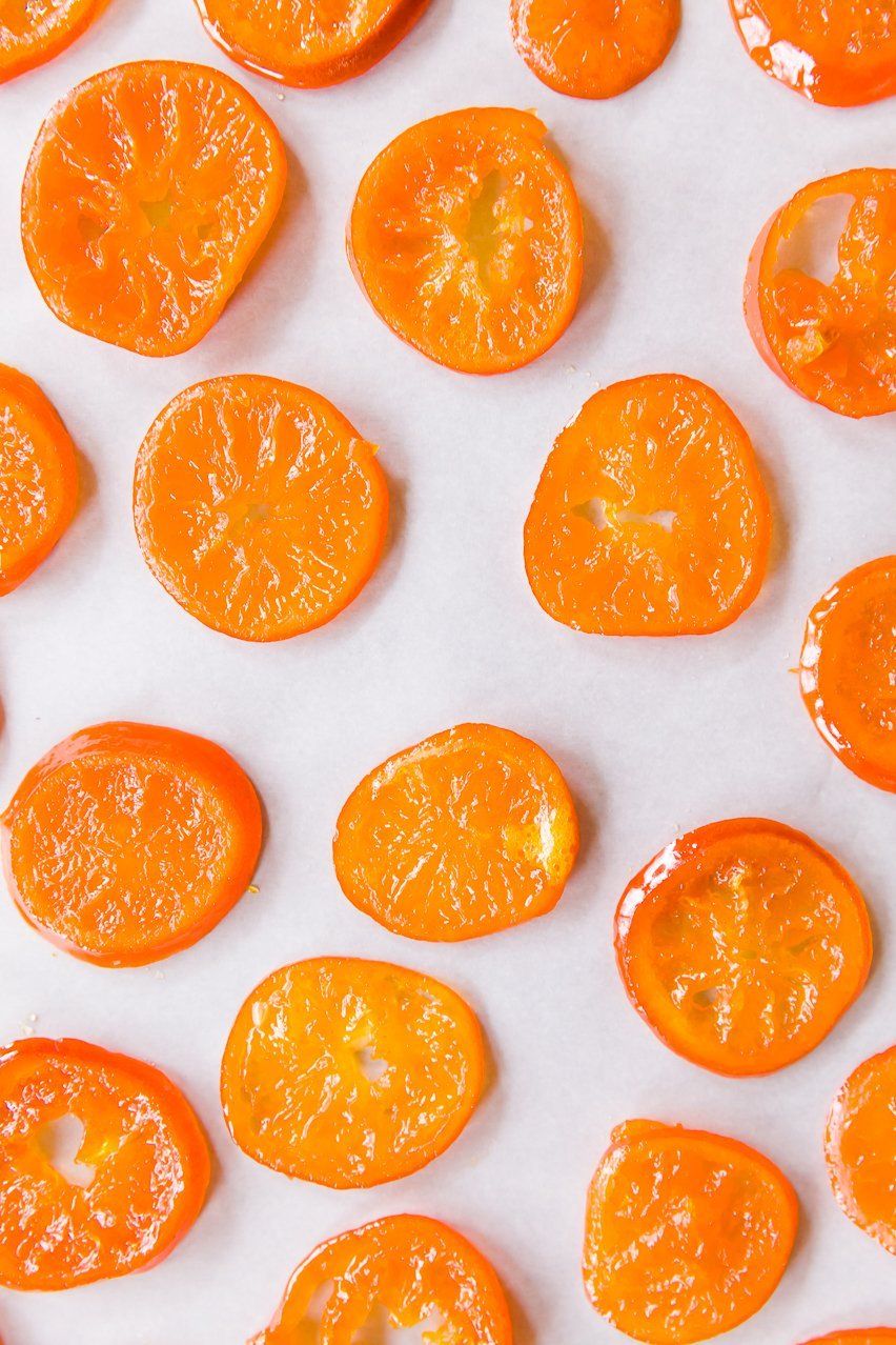 Rodajas de naranja confitadas