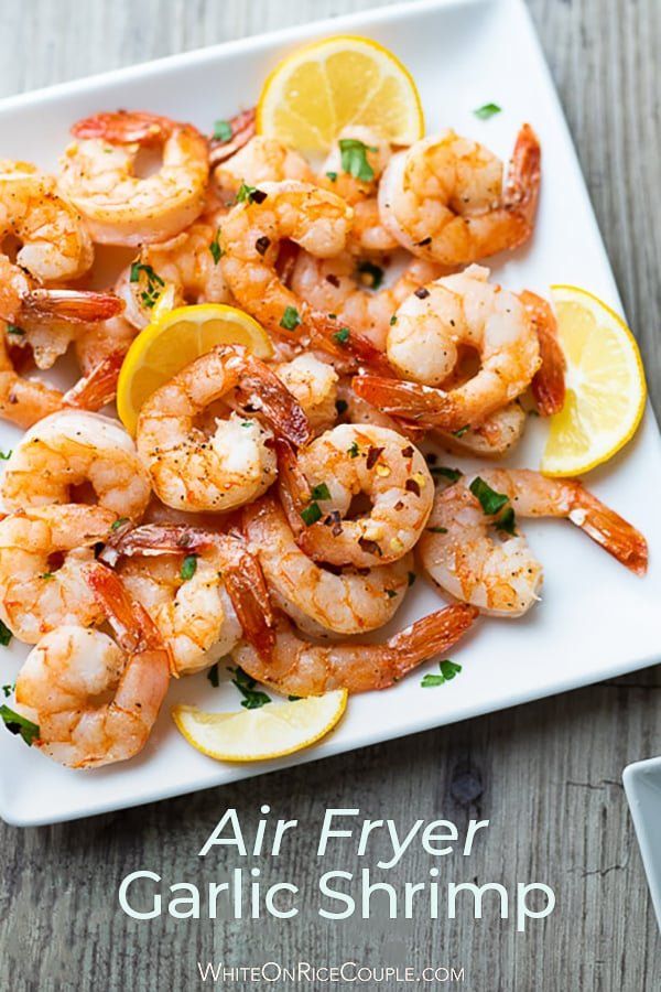 Camarones al ajo con freidora con limón en 15 minutos