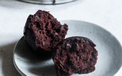 Magdalenas veganas de chocolate doble