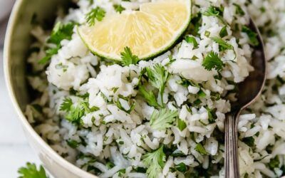 Receta instantánea de arroz con cilantro y lima y arroz