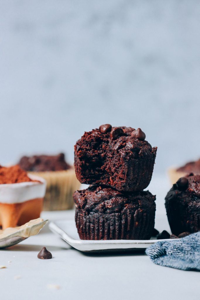 Muffins de 1 taza de plátano y chispas de chocolate