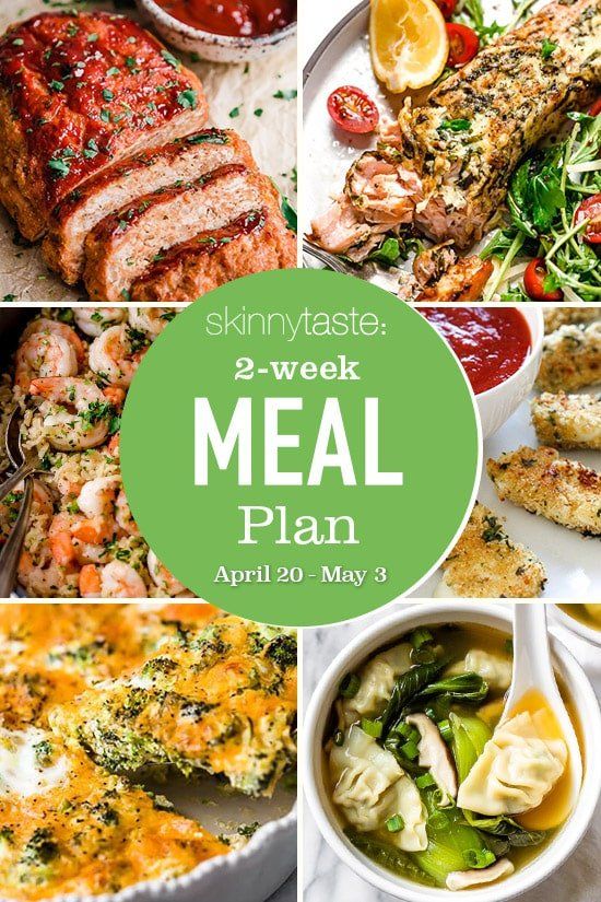 Plan de comidas saludables de 14 días