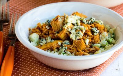 Buffalo Chicken Coliflower Rice Bowl