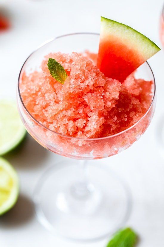 Boozy Watermelon Lime Granita (Cockail de verano)