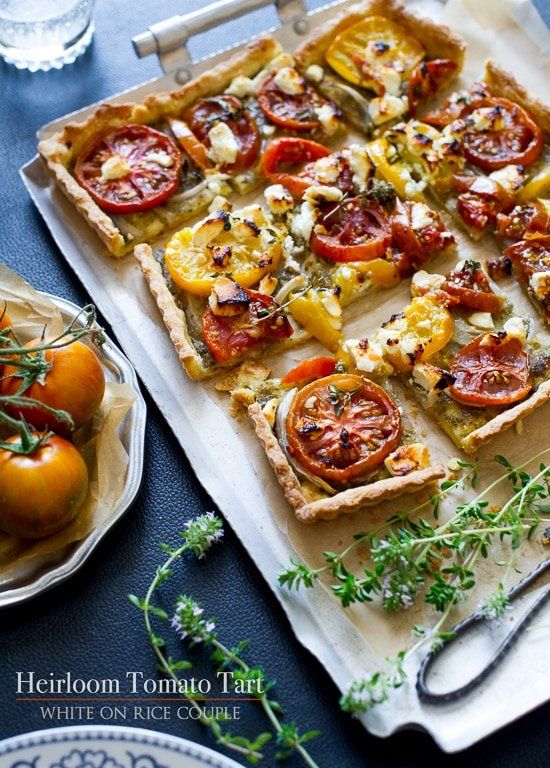 Receta de tarta de tomate con tomate al pesto y reliquia