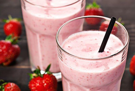 Batido de fresa y vainilla y maca