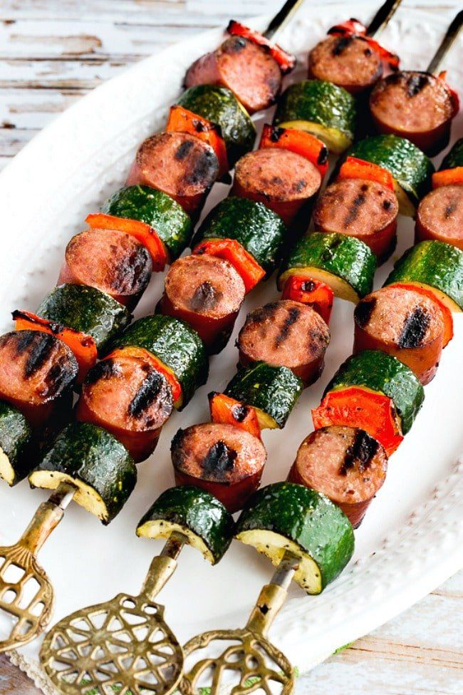 Las brochetas más fáciles del mundo con calabacín y salchicha a la parrilla – Kalyn’s Kitchen