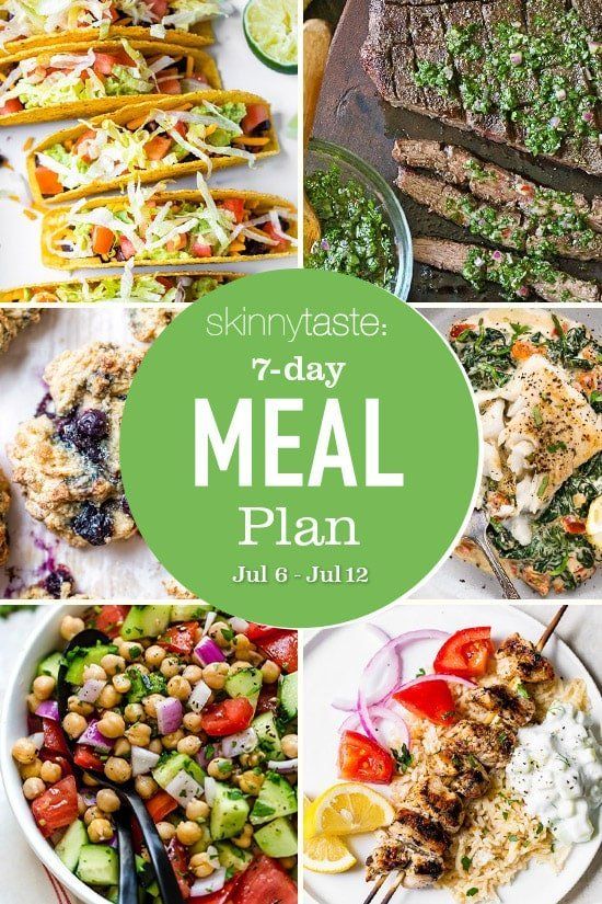 Plan de comidas saludables de 7 días