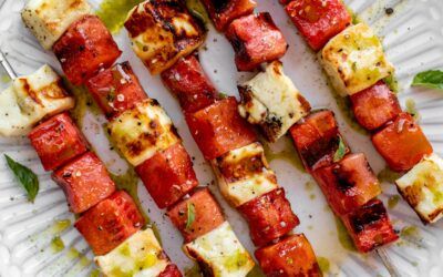 Brochetas Halloumi de sandía – Brochetas Halloumi de sandía a la parrilla