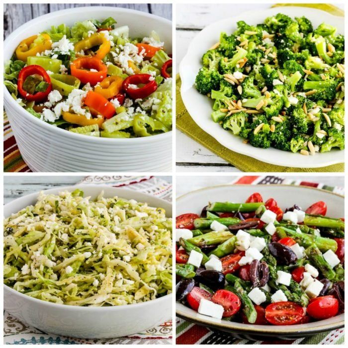 Ensaladas ceto y bajas en carbohidratos con queso feta