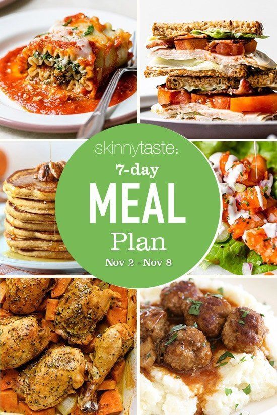 Plan de comidas saludables de 7 días