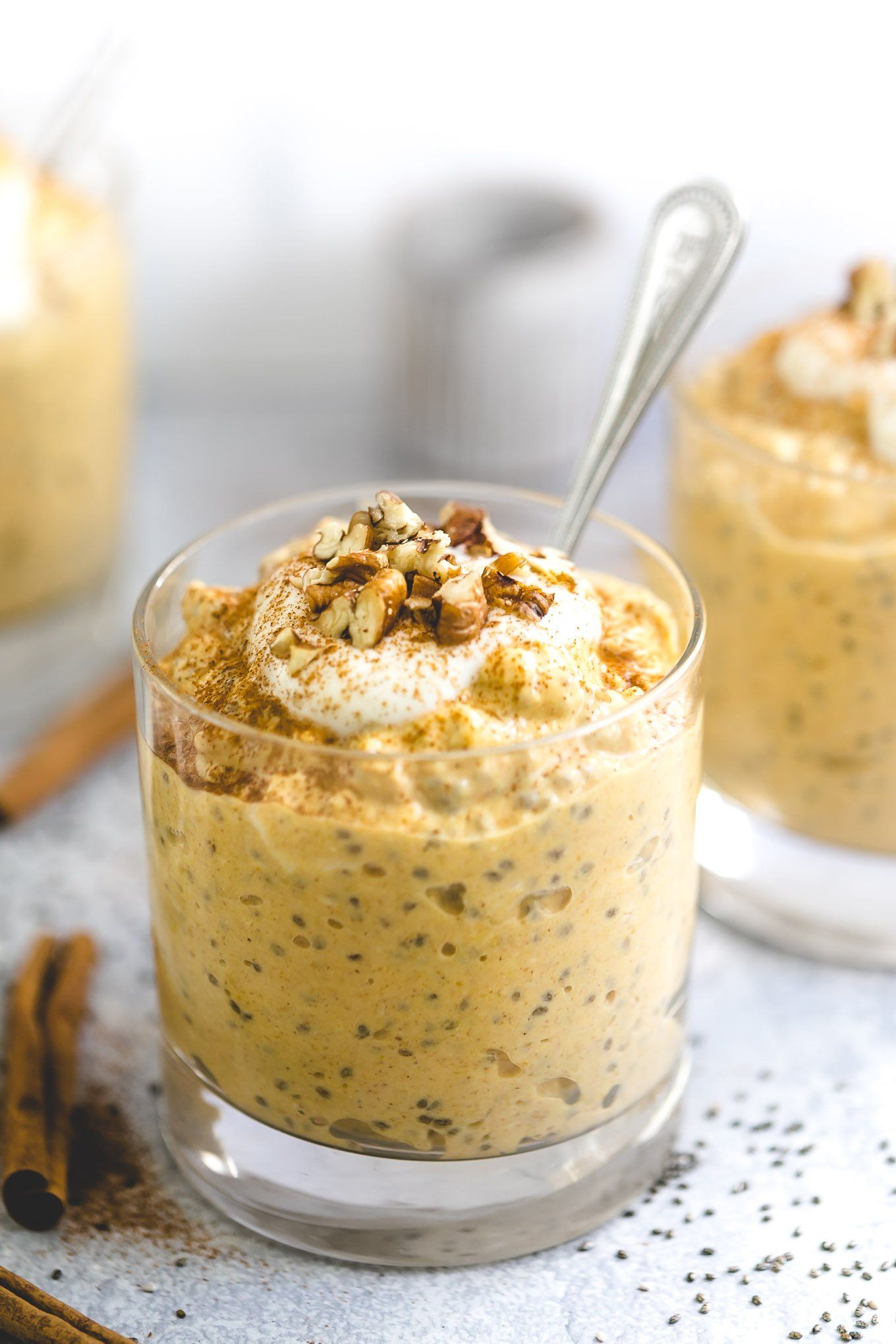 Avena de calabaza durante la noche