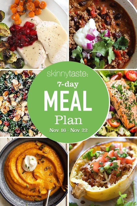 Plan de comidas saludables de 7 días