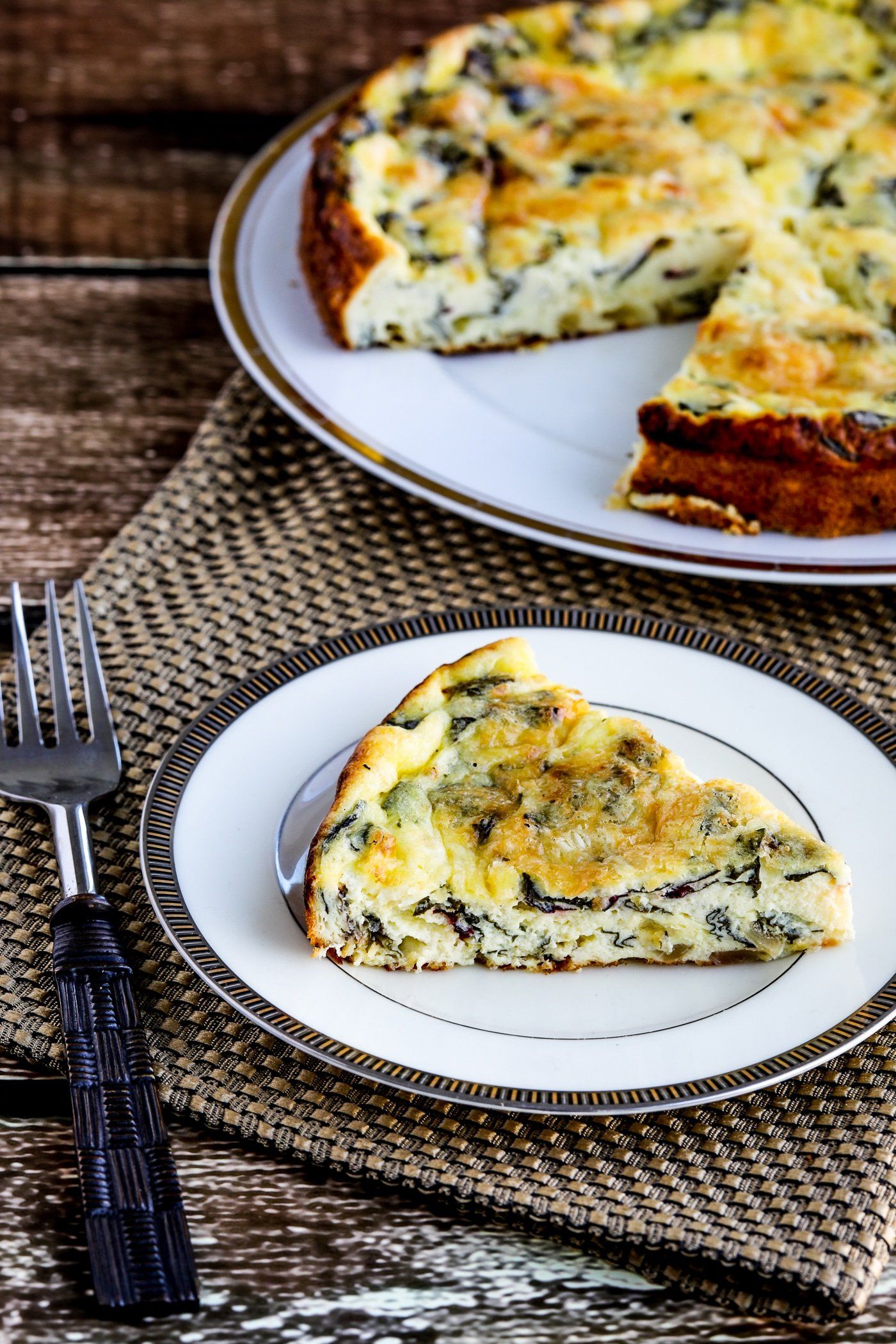 Flan de queso de cabra y acelgas suizas al horno