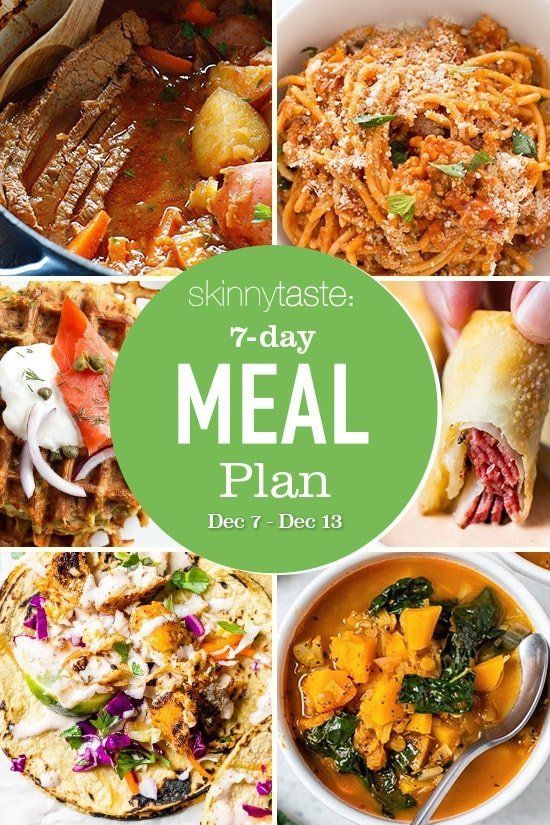 Plan de comidas saludables de 7 días