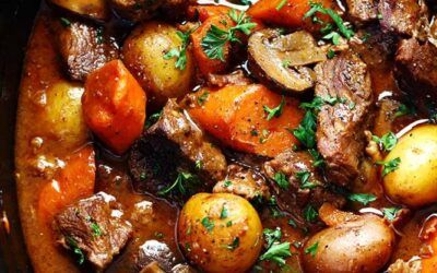 Receta de bourguignon de res en olla de cocción lenta