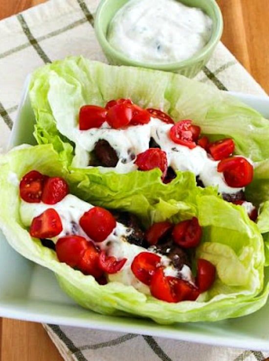 Wraps de lechuga de albóndigas con gyro de carne molida