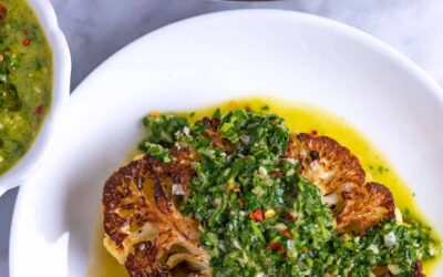 Filetes de coliflor con chimichurri