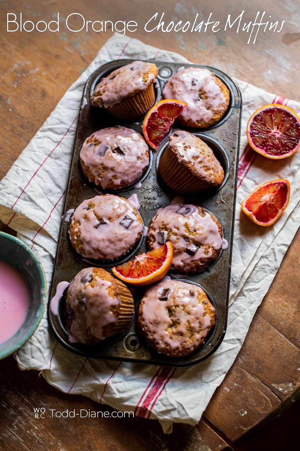 Muffins de naranja sanguina con chocolate