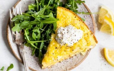 Cacio e Pepe Frittata con coliflor y yogur de limón