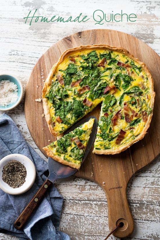 Receta fácil de quiche con espinacas, tocino o jamón