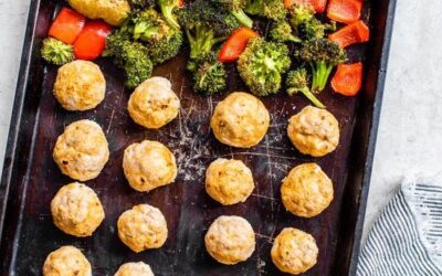 Cena de sartén de albóndigas de pavo italiano