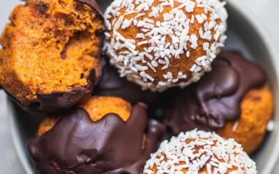 Bolas Bliss de pastel de zanahoria vegano (sin hornear, sin gluten)