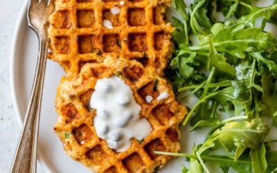 Tortas de salmón waffled fáciles (10 minutos)
