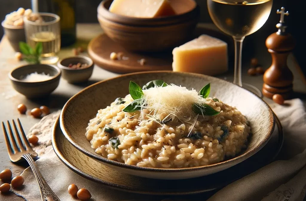 Risotto de champiñones y parmesano