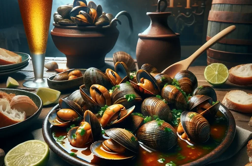 Mejillones en salsa de cerveza belga