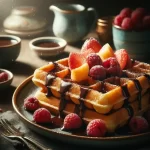 Waffles de Lieja con sirope de chocolate