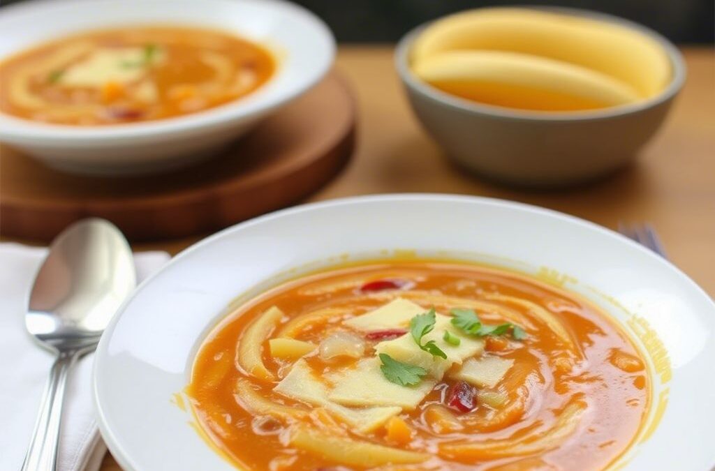 Sopa de cebolla caramelizada con queso gratinado